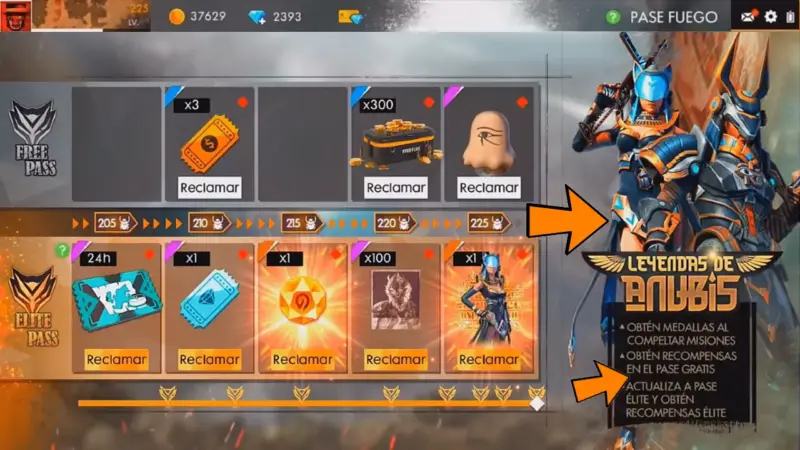 ▶︎ TOP 10 de los PASES ELITE Más VETERANOS y CODICIADOS en FREE FIRE 5 Pase Elite Leyendas de Anubis, Free fire, pases veteranos