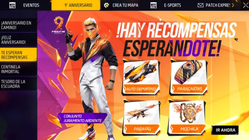 TODOS los PREMIOS del 9.° ANIVERSARIO de FREE FIRE: Fechas, Agenda y Nuevos Modos 5 Aniversario Free Fire 2026, noveno aniversario, free fire, recompensas