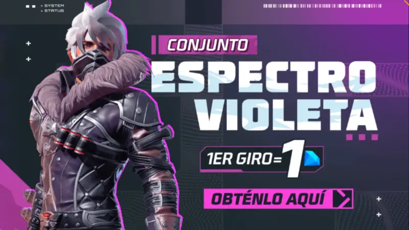 REGRESA la Skin ESPECTRO VIOLETA a FREE FIRE: Evento, Historia, y Trucos de La Ruleta Mágica 3 Espectro violeta, nueva skin free fire, diamantes skins gratis, doesgeek, diamonds