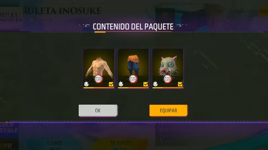 Así podrás CONSEGUIR la skin de INOSUKE en la Ruleta INOSUKE de FREE FIRE