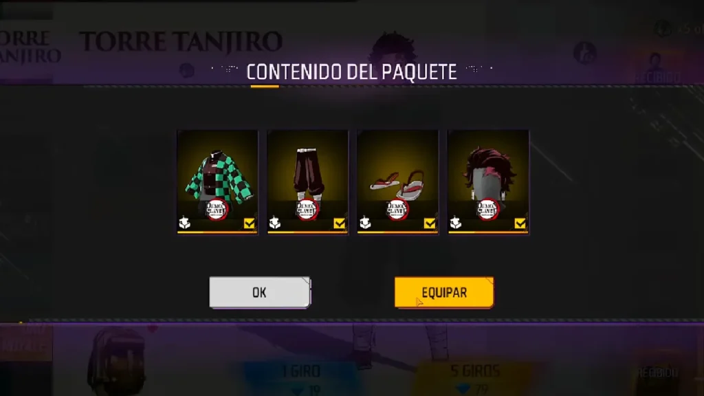 Como CONSEGUIR la skin de TANJIRO en la RULETA De TOKENS en FREE FIRE 2024